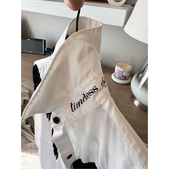 Norma Kamali Fringe Button Down Blouse - Timeless Style Is Everything But Fashio - Picture 9 of 13